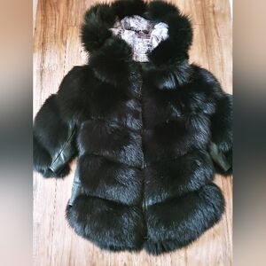 NEW GRADA FUR COLLECTION 100% Natural Fur Winter Size-M Removable Sleeves